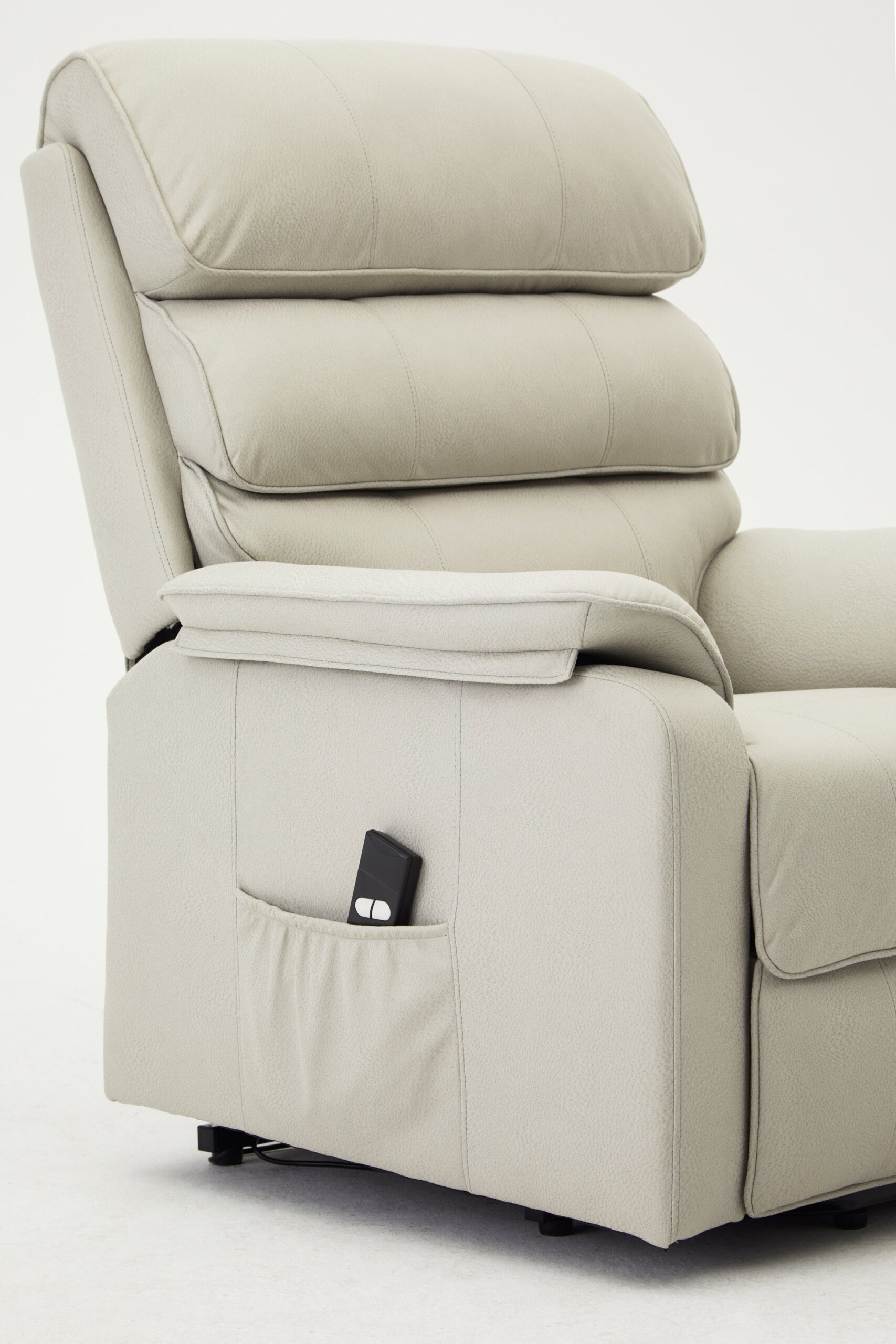 Blair Electric Recliner Lift And Tilt Riser Armchair Air Leather, Light Grey - Image 13