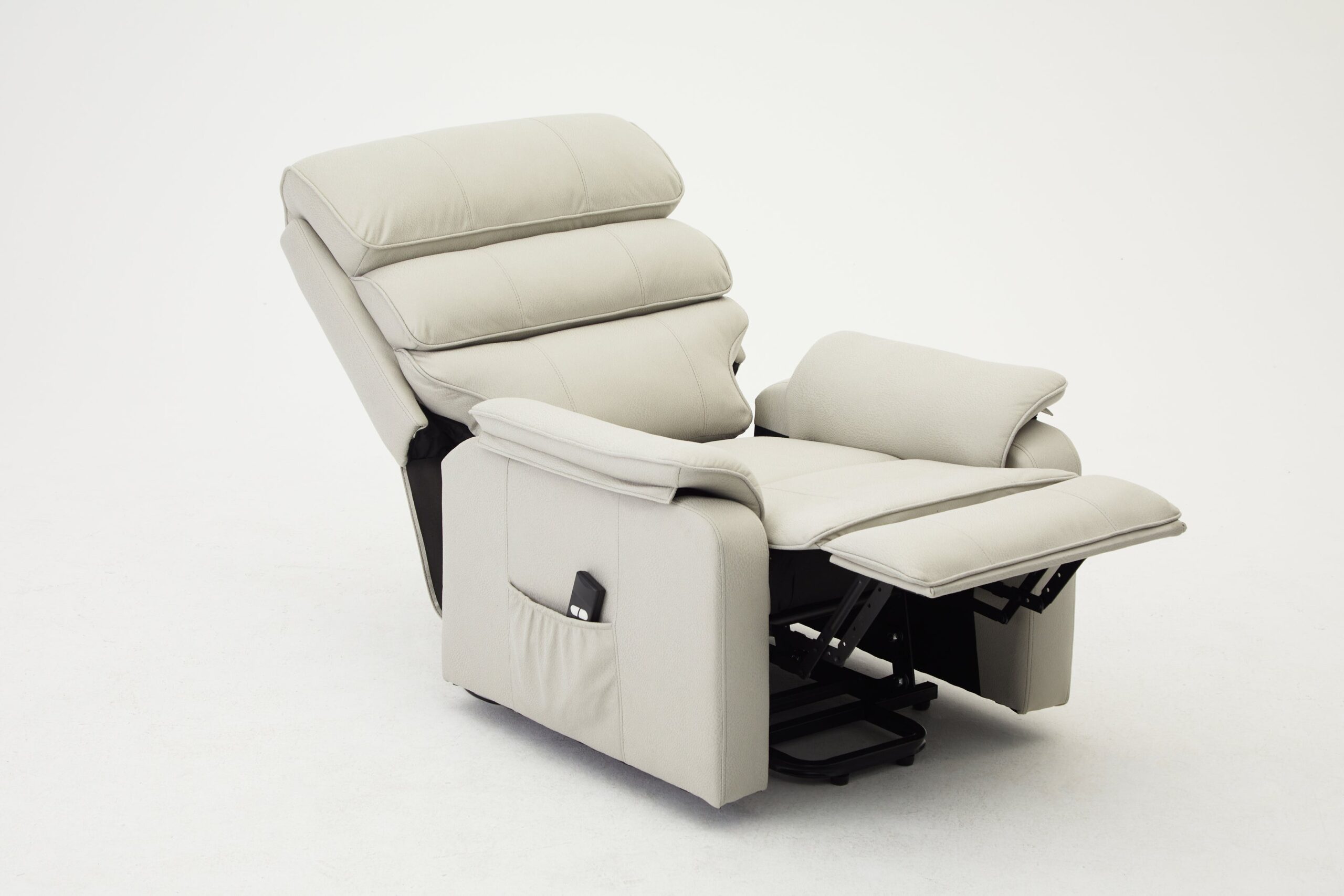 Blair Electric Recliner Lift And Tilt Riser Armchair Air Leather, Light Grey - Image 12