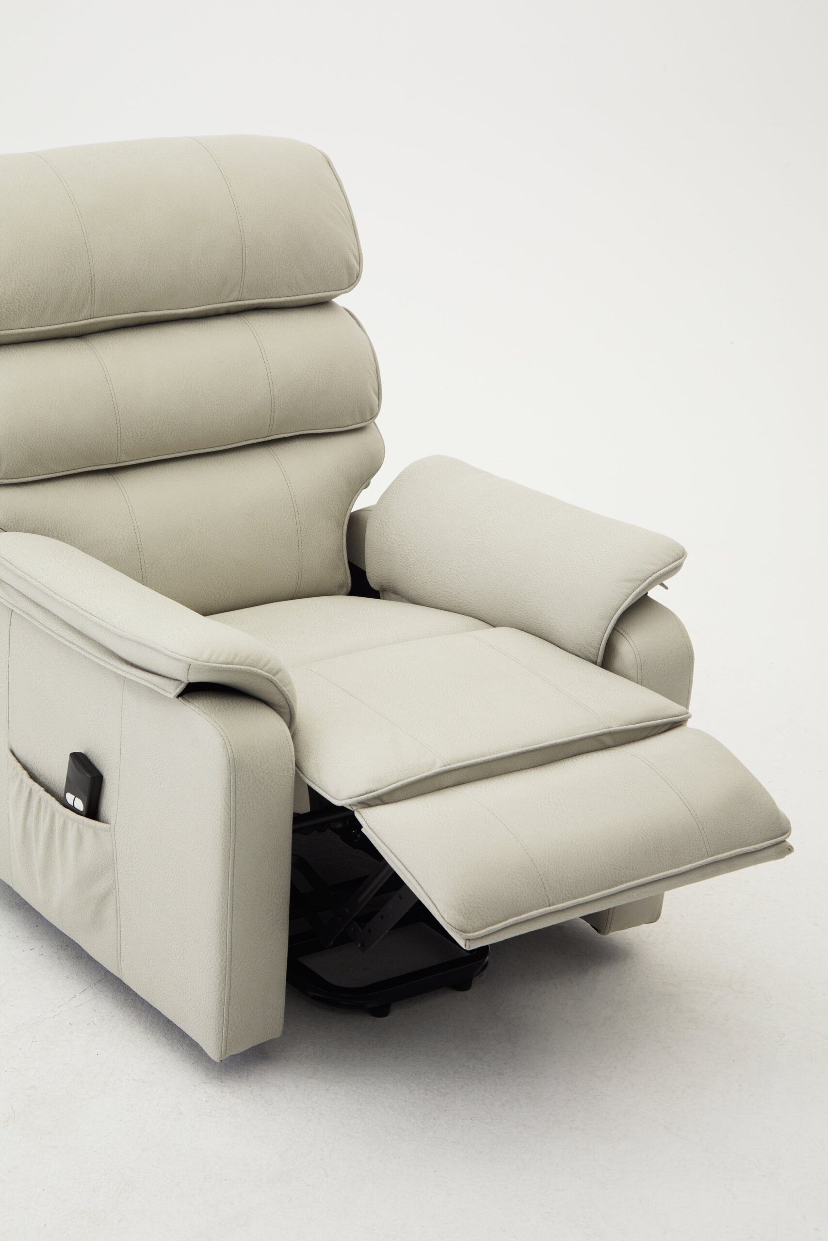 Blair Electric Recliner Lift And Tilt Riser Armchair Air Leather, Light Grey - Image 11