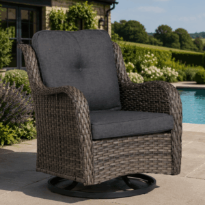 Alternative view of Sydney Garden Swivel Chair Set of 2, Brown