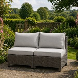 Alternative view of Hadley Armless Rattan Chair Set of 2, Grey