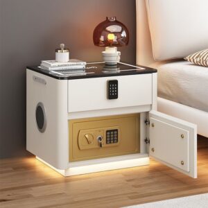 Smart Safe Bedside Table – Wireless Charging & Password Lock