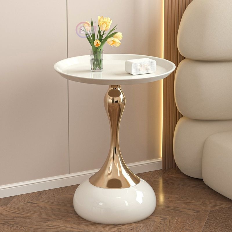Small Round Coffee Table – Iron, Matte Black or Cream White - Image 3