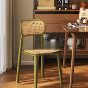 Retro Plastic Stool with Backrest – Thickened Mid-Century Style Chair