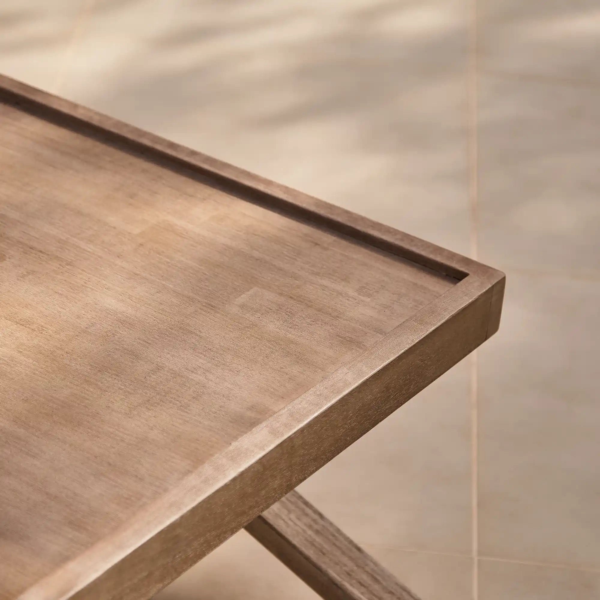 Akira Wooden Rectangular Garden Coffee Table - Brushed Light Acacia - Image 6