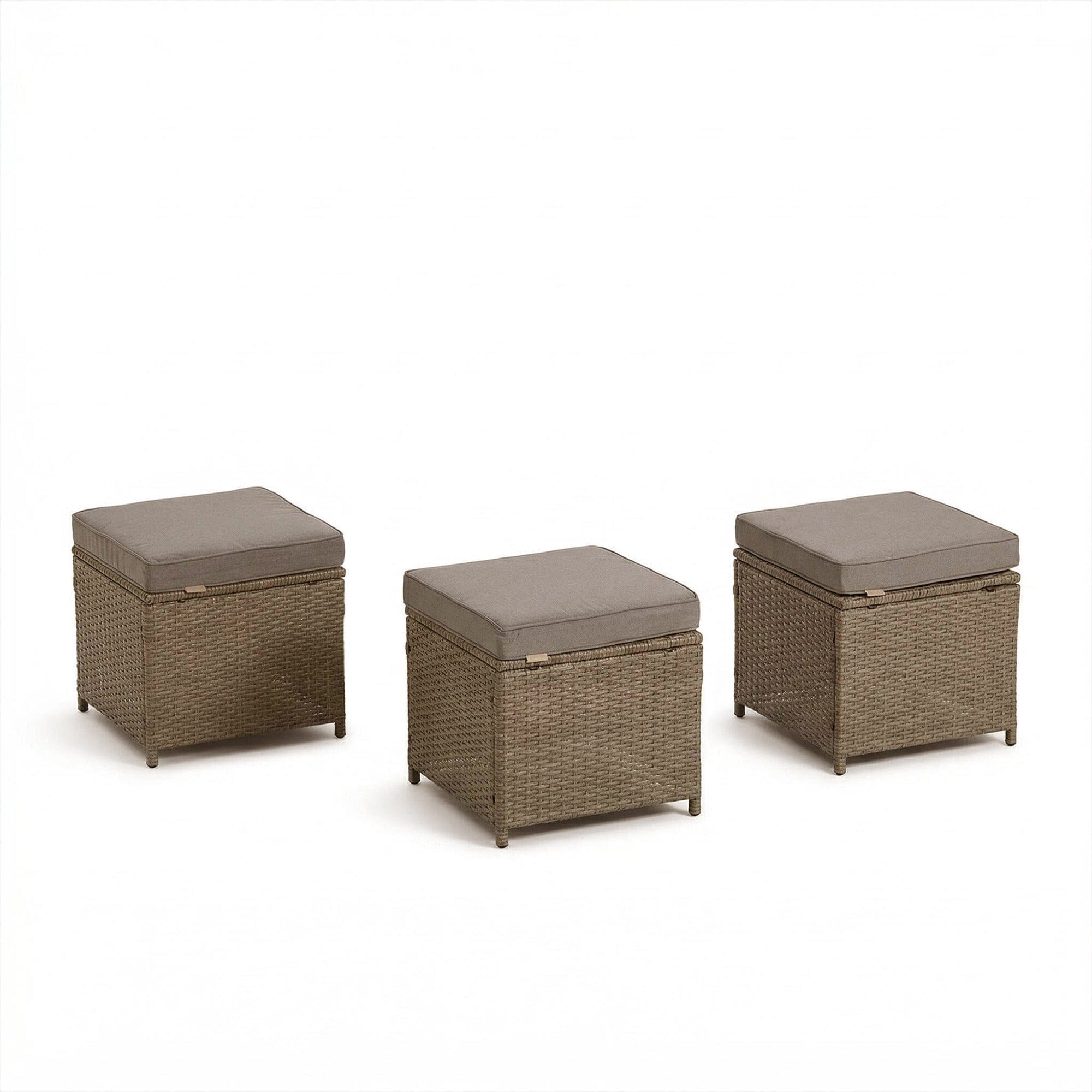 Aston 9 Seater Rattan Garden Corner Sofa Set with Fire Pit - Brown Weave - Image 15
