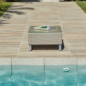 Aria Rattan Garden Coffee Table - Light Grey