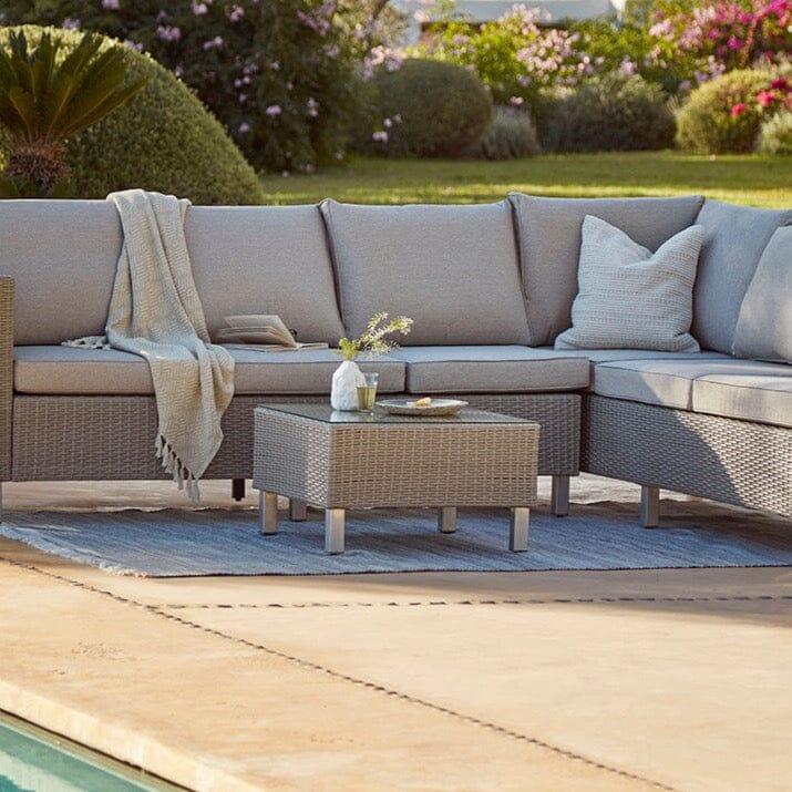 Aria Rattan Garden Coffee Table - Light Grey - Image 2
